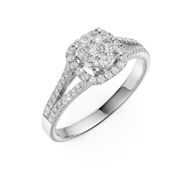 Inel de logodna din aur alb cu diamante de 0.5ct