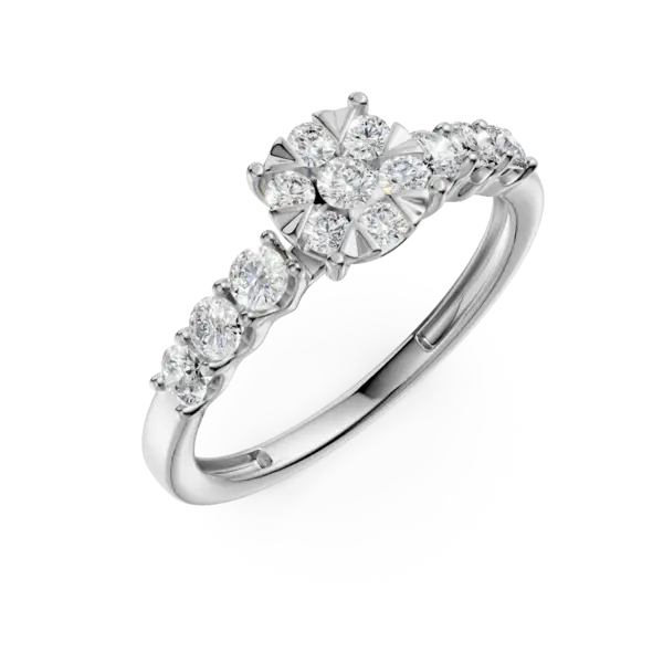 Inel de logodna din aur alb cu diamante de 0.8ct