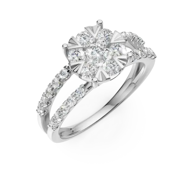 Inel de logodna din aur alb cu diamante de 1ct