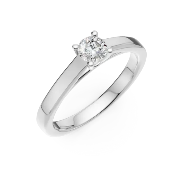 Inel de logodna din aur alb cu un diamant solitaire de 0.24ct