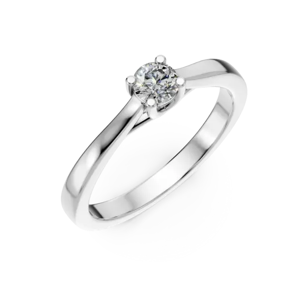 Inel de logodna din aur alb cu un diamant solitaire de 0.25ct