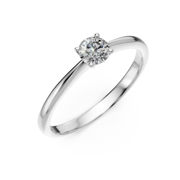 Inel de logodna din aur alb cu un diamant solitaire de 0.31ct