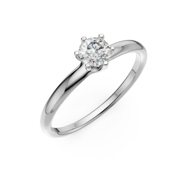 Inel de logodna din aur alb cu un diamant solitaire de 0.4ct