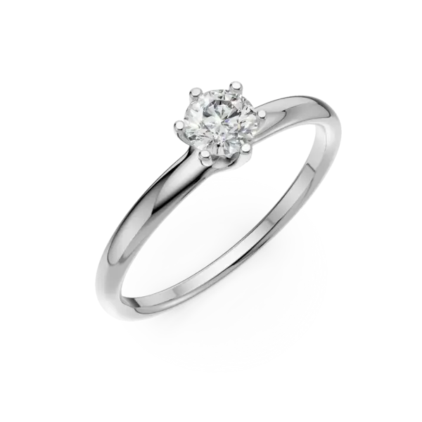 Inel de logodna din aur alb cu un diamant solitaire de 0.4ct