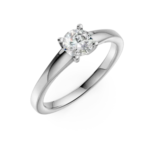 Inel de logodna din aur alb cu un diamant solitaire de 0.5ct