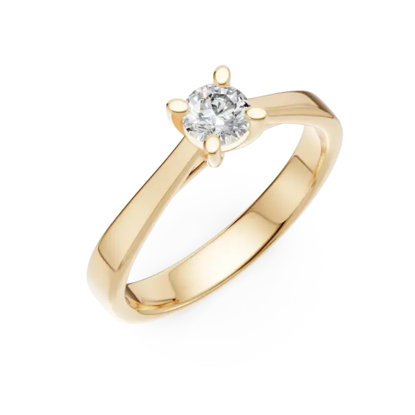 Inel de logodna din aur galben cu diamant de 0.3ct