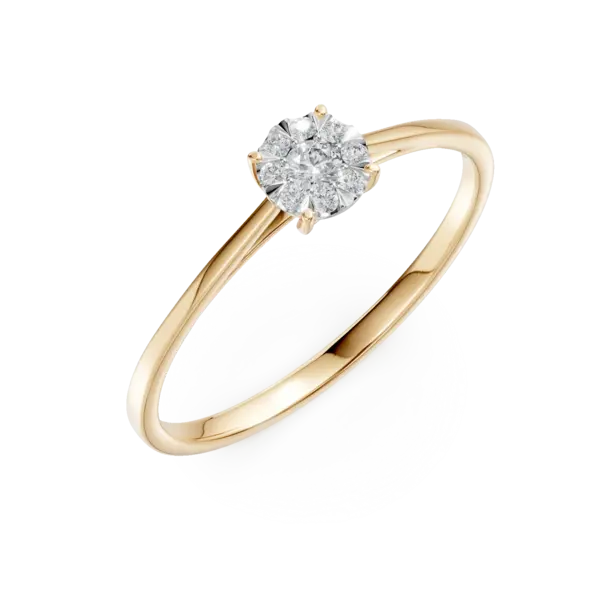 Inel de logodna din aur galben cu diamante de 0.1ct