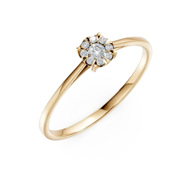 Inel de logodna din aur galben cu diamante de 0.1ct