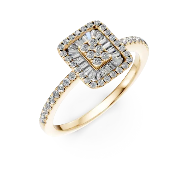 Inel de logodna din aur galben cu diamante de 0.27ct