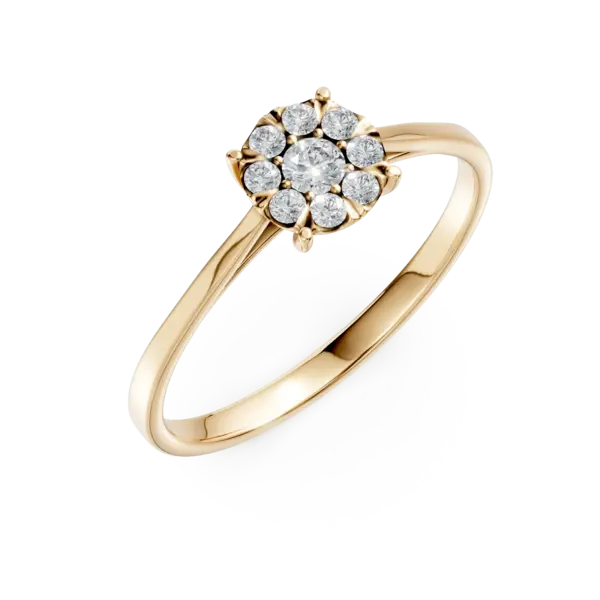Inel de logodna din aur galben cu diamante de 0.2ct