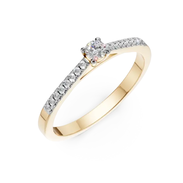 Inel de logodna din aur galben cu diamante de 0.2ct
