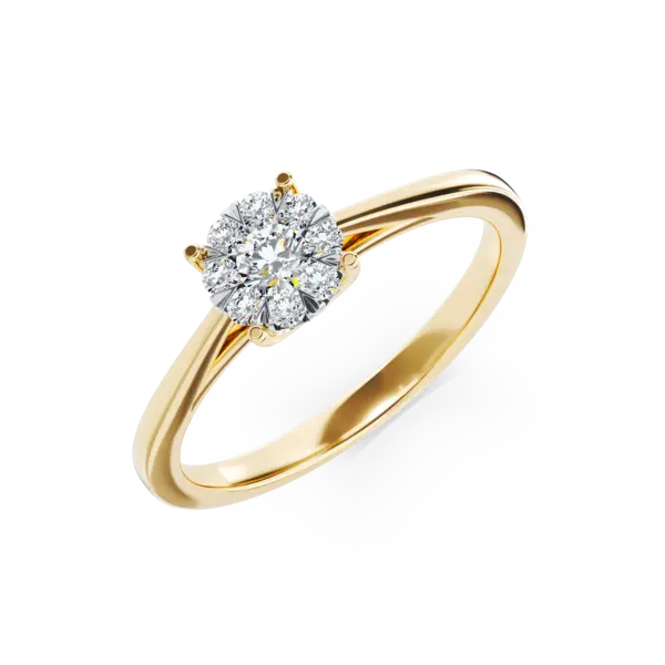 Inel de logodna din aur galben cu diamante de 0.3ct