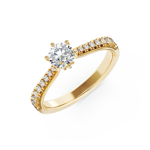 Inel de logodna din aur galben cu diamante de 0.3ct