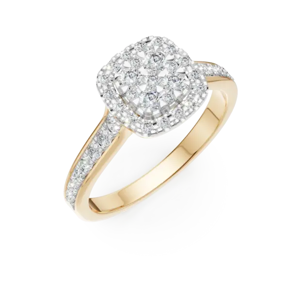 Inel de logodna din aur galben cu diamante de 0.52ct