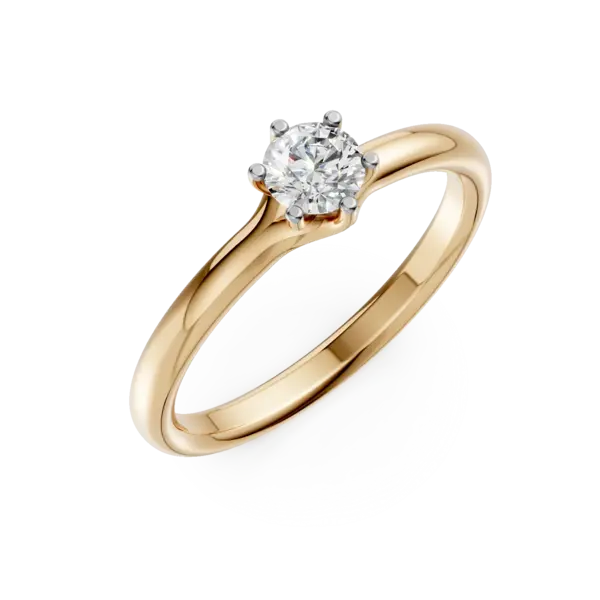 Inel de logodna din aur galben cu un diamant solitaire de 0.3ct