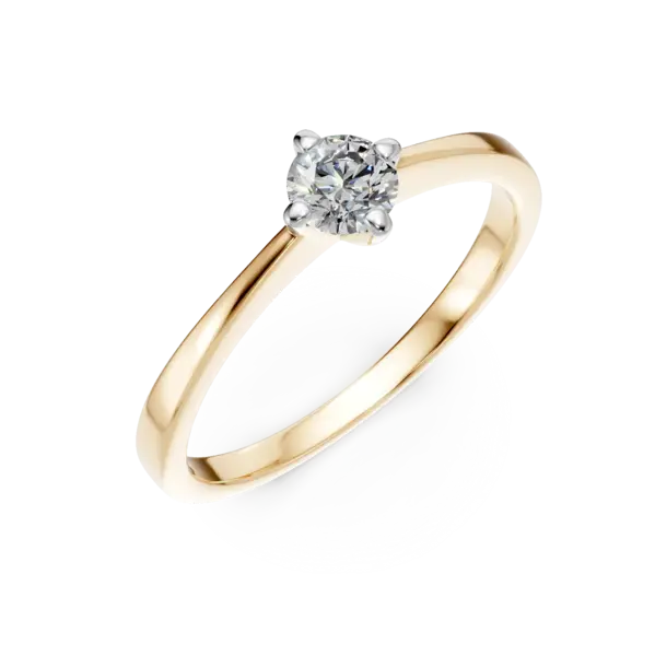 Inel de logodna din aur galben cu un diamant solitaire de 0.3ct