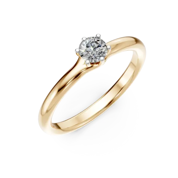 Inel de logodna din aur galben cu un diamant solitaire de 0.2ct