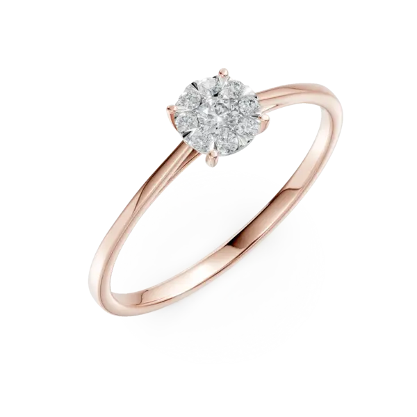 Inel de logodna din aur roz cu diamante de 0.15ct
