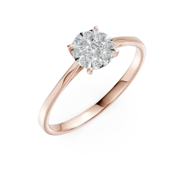 Inel de logodna din aur roz cu diamante de 0.253ct