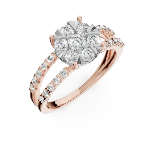 Inel de logodna din aur roz cu diamante de 1ct