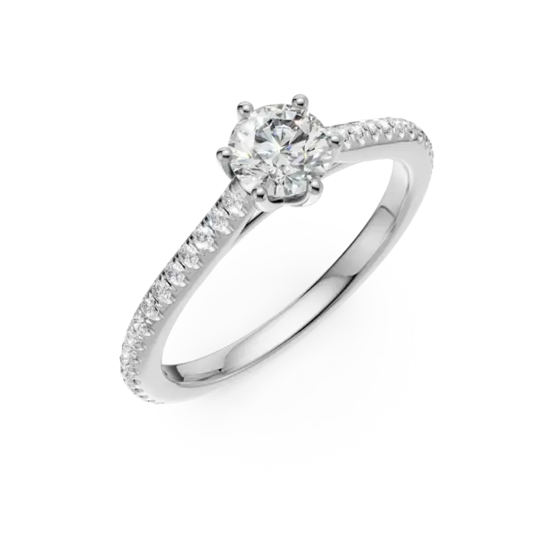 Inel de logodna din platina cu diamant de 0.4ct si diamante de 0.1ct