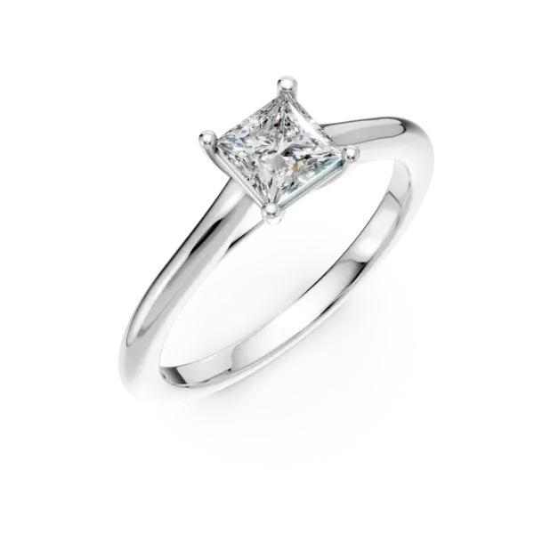 Inel de logodna din platina cu un diamant princess solitaire de 0.6ct