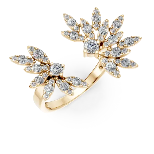 Inel deschis din aur galben cu diamante de 1.1ct