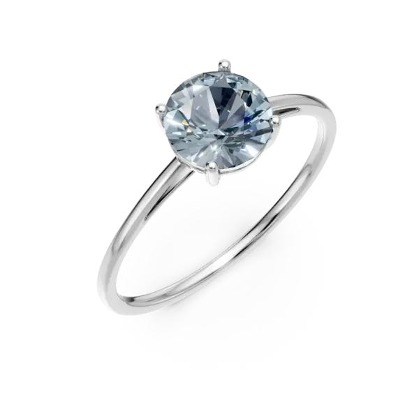 Inel din aur alb cu acvamarin de 0.9ct