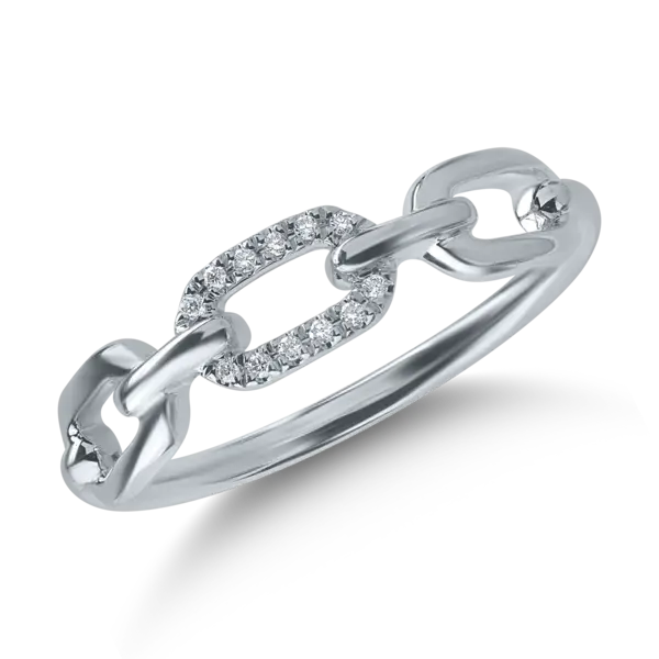 Inel din aur alb cu diamante de 0.04ct