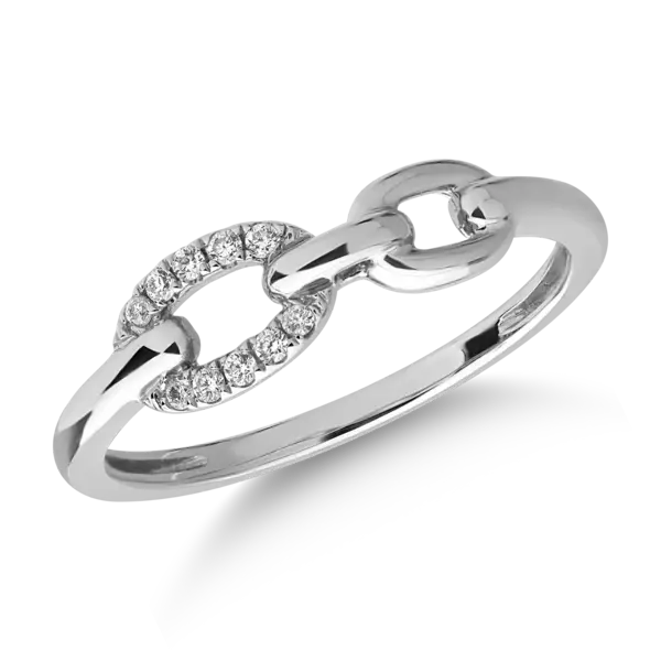 Inel din aur alb cu diamante de 0.06ct