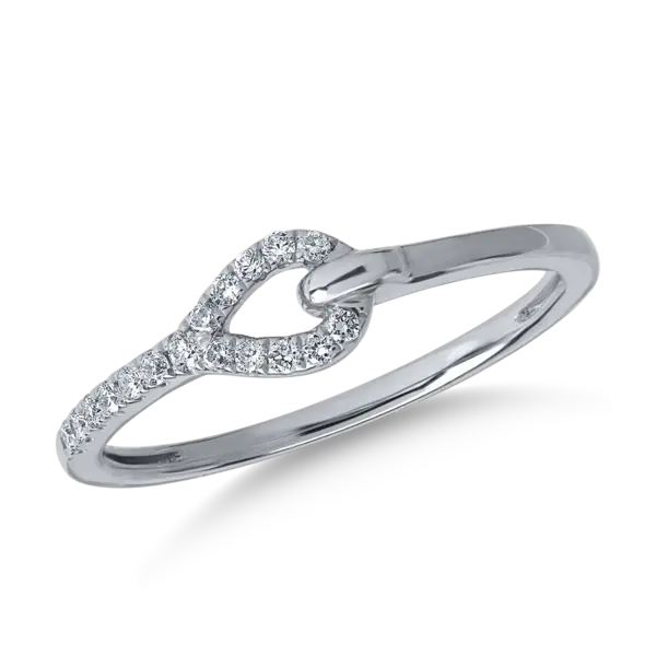 Inel din aur alb cu diamante de 0.12ct