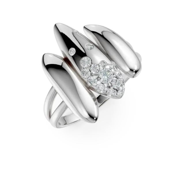 Inel din aur alb cu diamante de 0.19ct