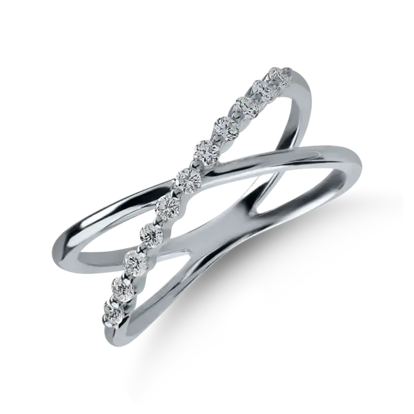 Inel din aur alb cu diamante de 0.1ct