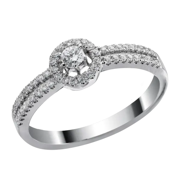 Inel din aur alb cu diamante de 0.31ct