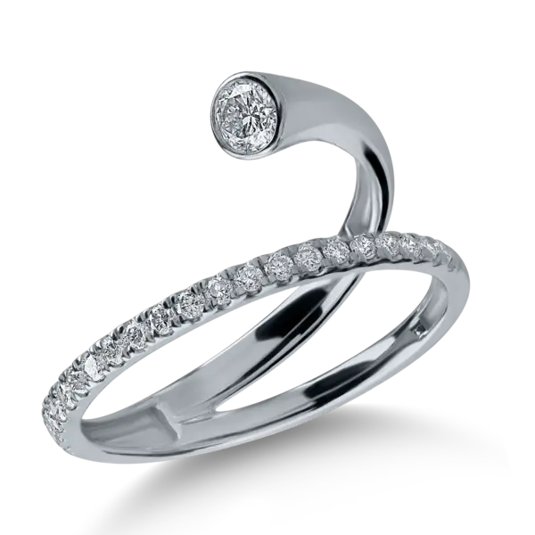 Inel din aur alb cu diamante de 0.33ct