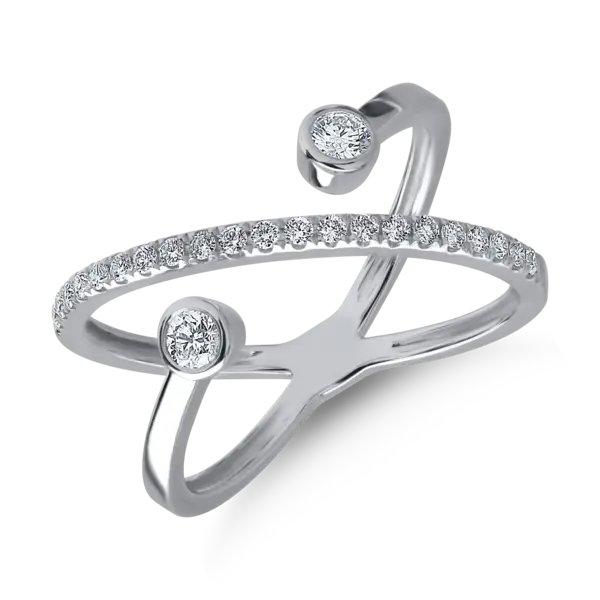Inel din aur alb cu diamante de 0.34ct
