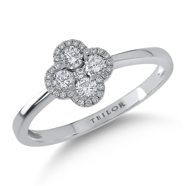 Inel din aur alb cu diamante de 0.39ct