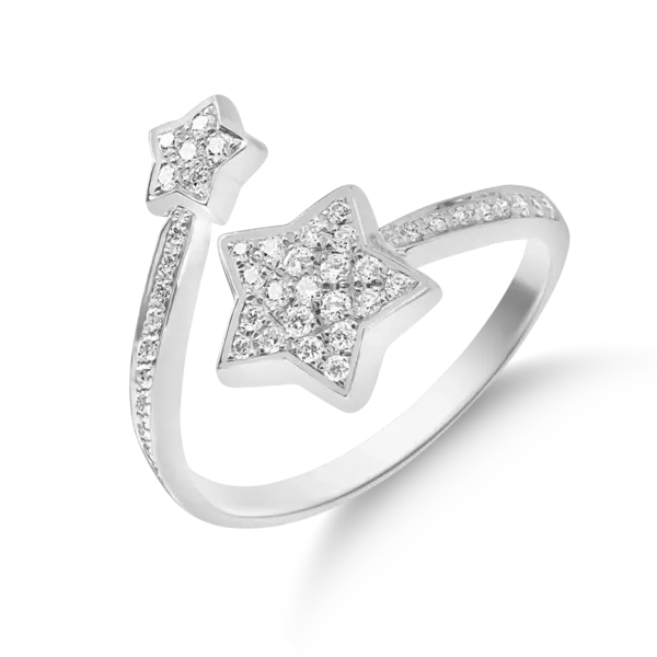 Inel din aur alb cu diamante de 0.3ct