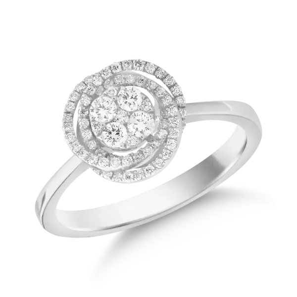 Inel din aur alb cu diamante de 0.3ct