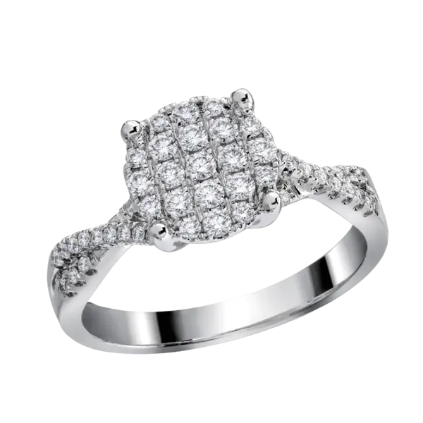 Inel din aur alb cu diamante de 0.41ct