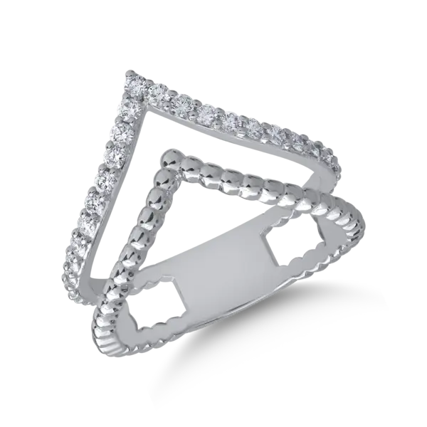Inel din aur alb cu diamante de 0.42ct
