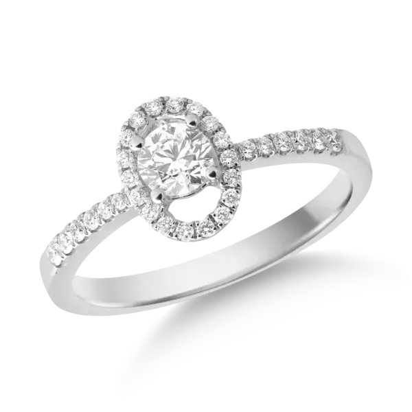 Inel din aur alb cu diamante de 0.48ct