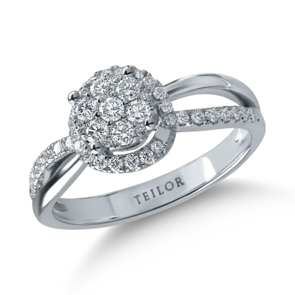 Inel din aur alb cu diamante de 0.4ct