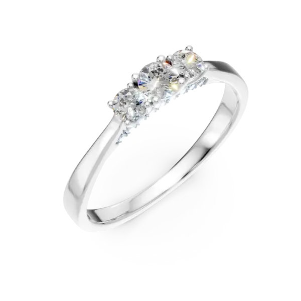 Inel din aur alb cu diamante de 0.4ct