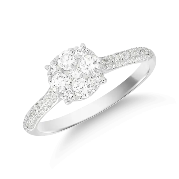 Inel din aur alb cu diamante de 0.54ct