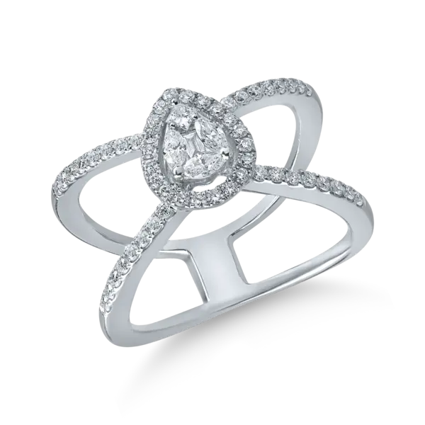 Inel din aur alb cu diamante de 0.55ct