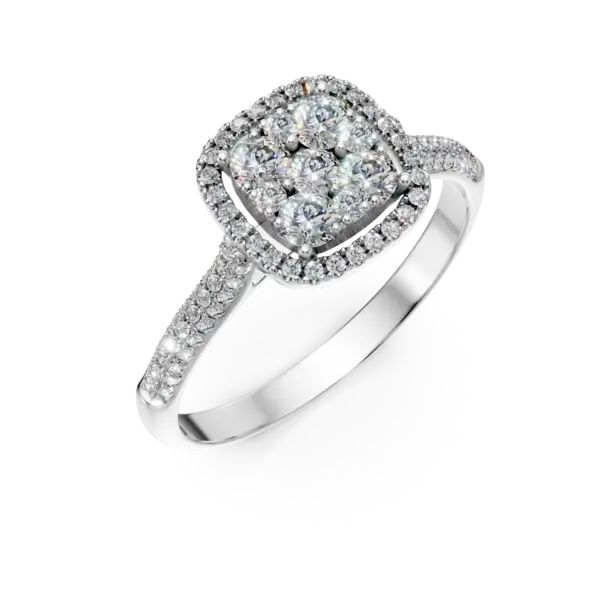 Inel din aur alb cu diamante de 0.58ct