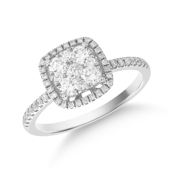 Inel din aur alb cu diamante de 0.592ct