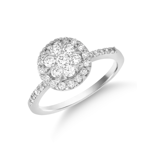 Inel din aur alb cu diamante de 0.5ct