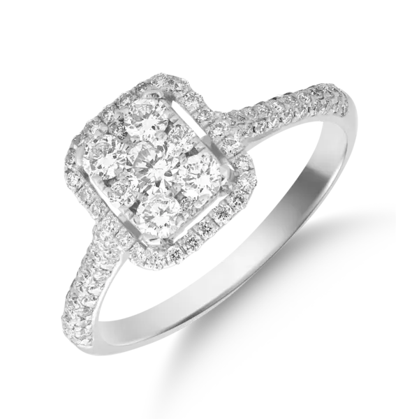 Inel din aur alb cu diamante de 0.5ct